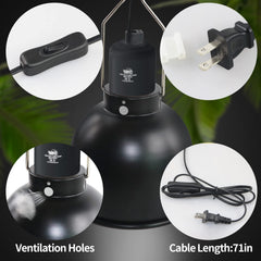 LUCKY HERP cable de 180 cm con interruptor para instalación conveniente.