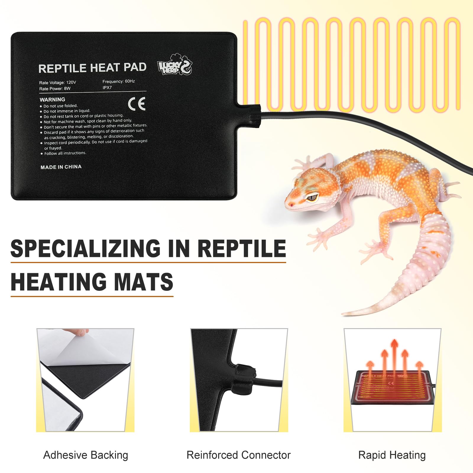 LUCKY HERP calentador reptil para anfibios y reptiles