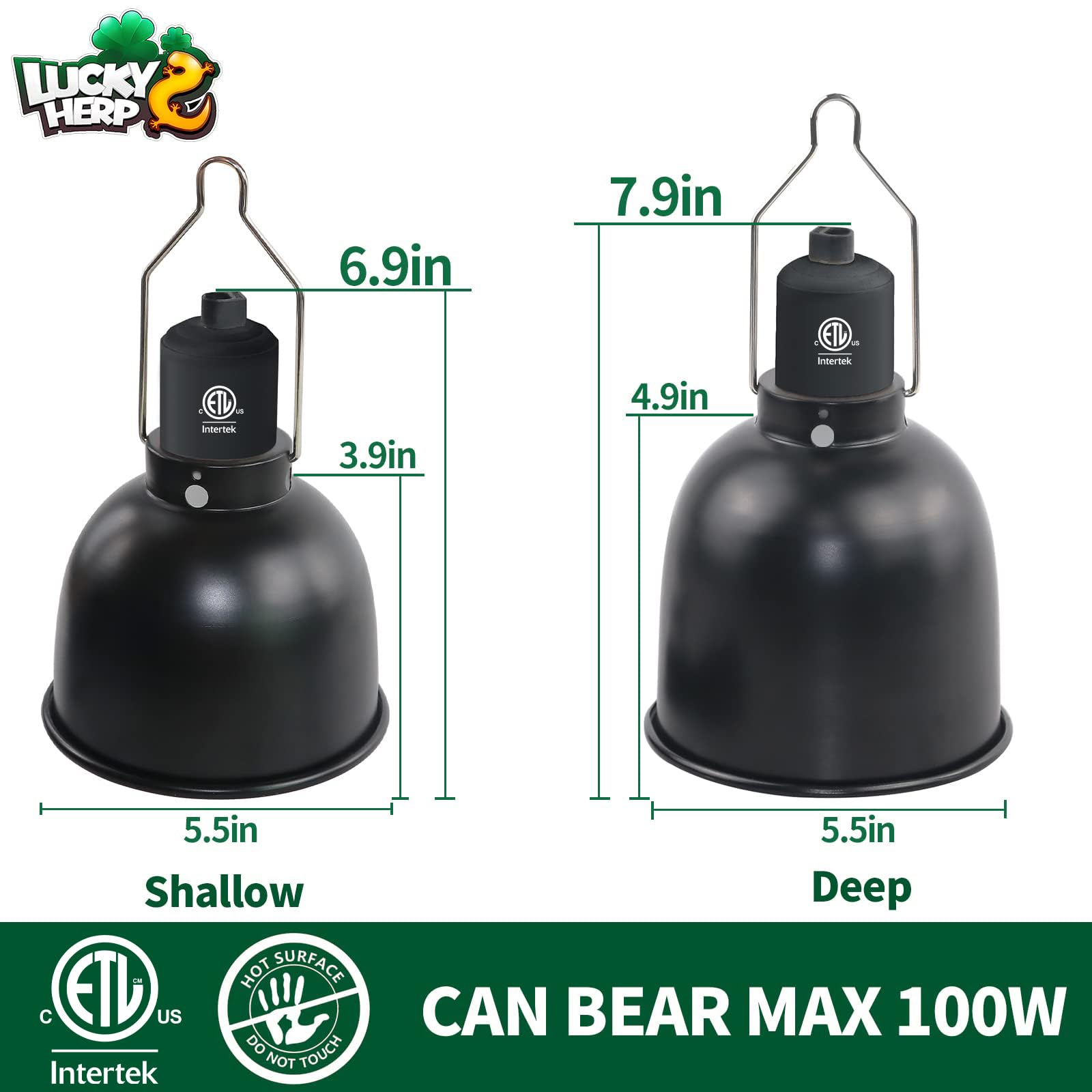 LUCKY HERP toma cerámica E26 admite hasta 100 W para calentamiento.