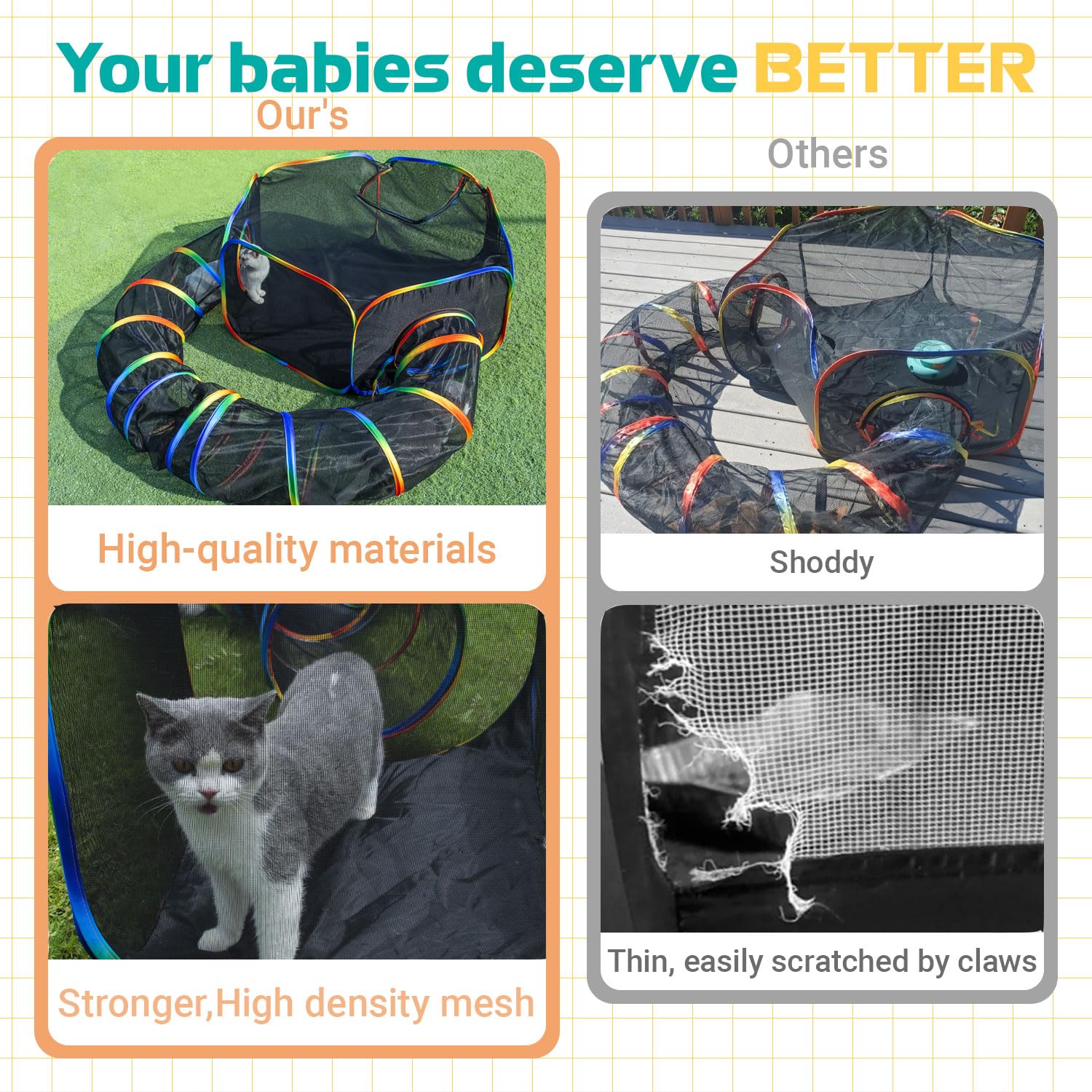 LUCKITTY Catio usa tejido Oxford 210D resistente para uso prolongado