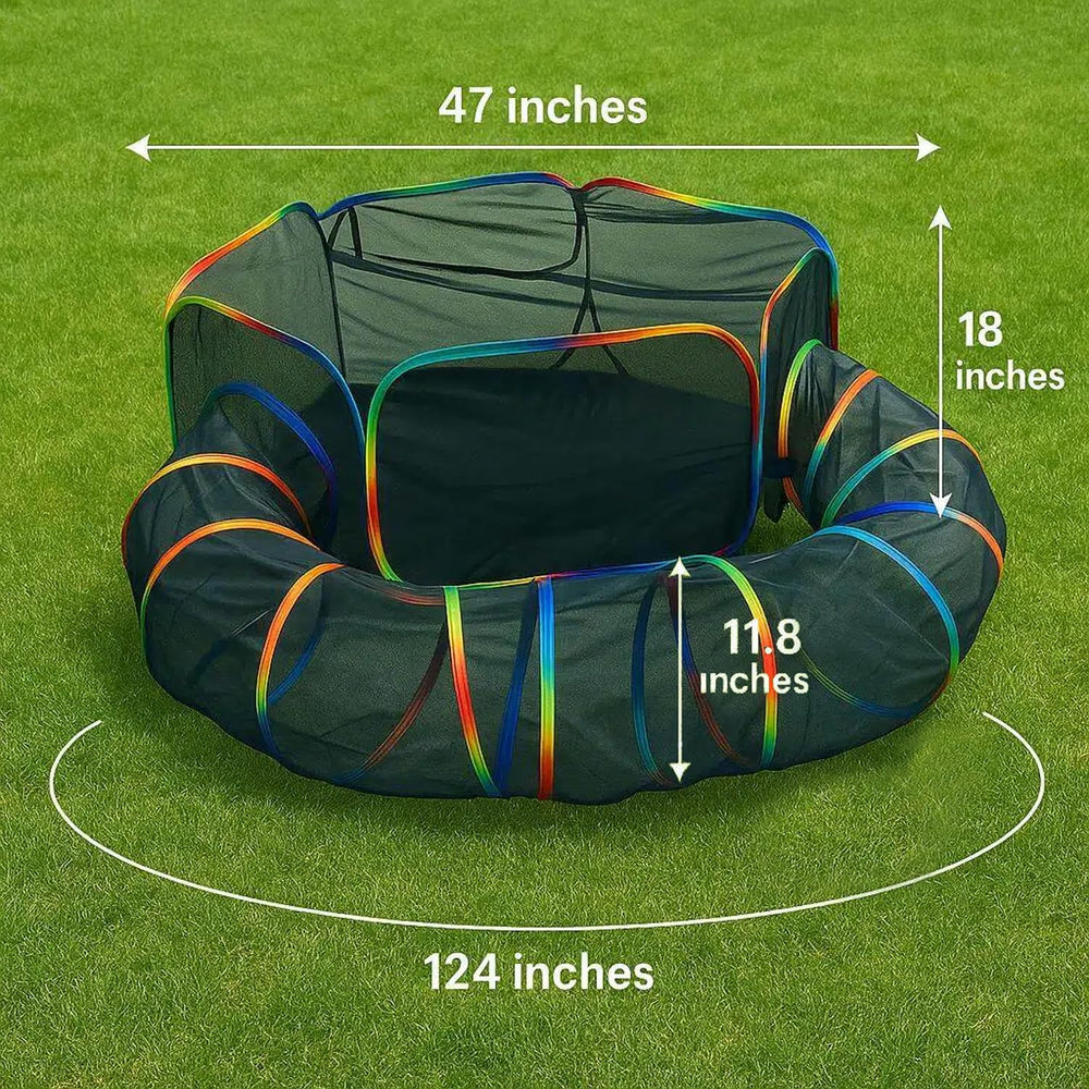 LUCKITTY Catio portátil con túnel de conexión para ampliar el área de juego al exterior