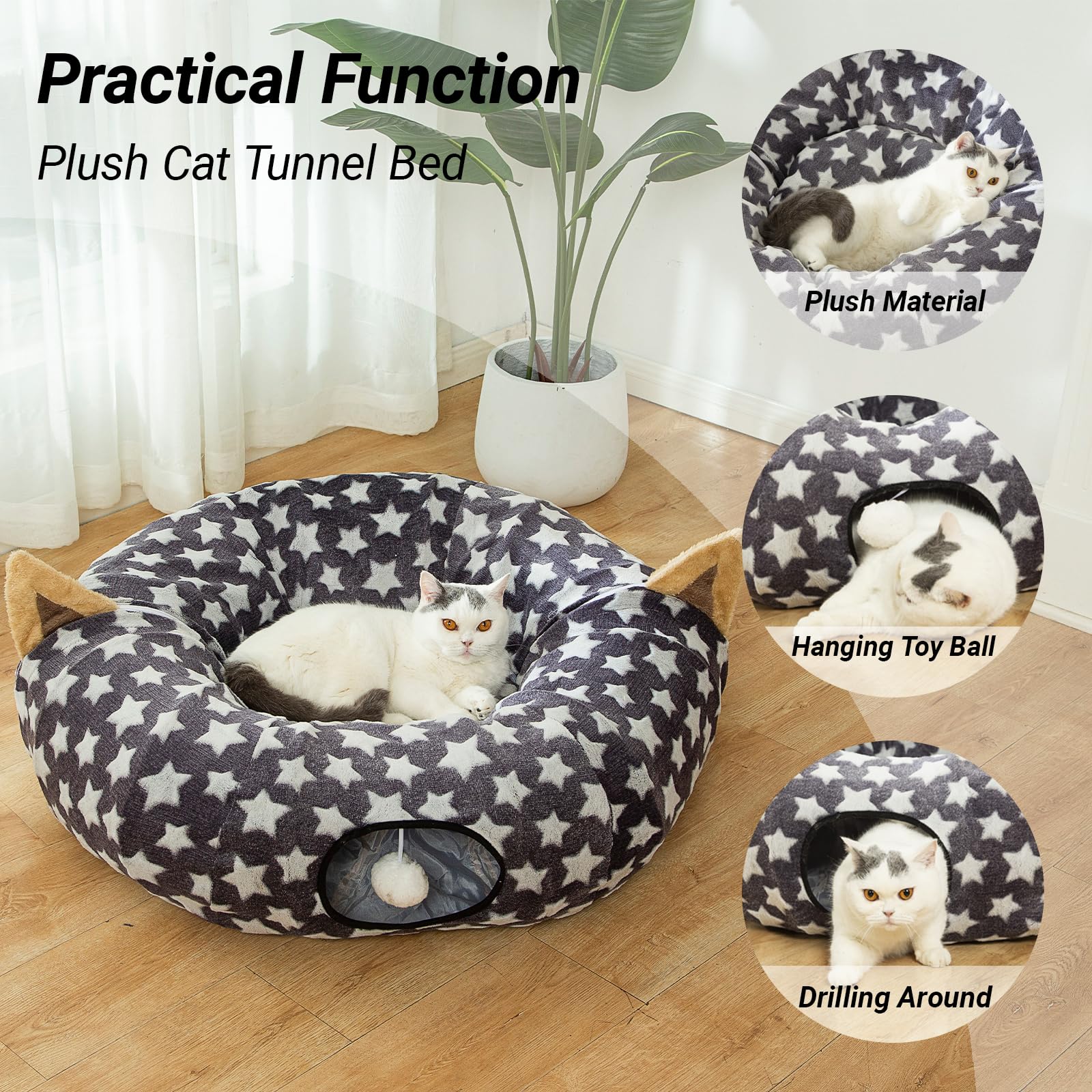 LUCKITTY tunel gato díametro 10 pulgadas, ideal para explorar
