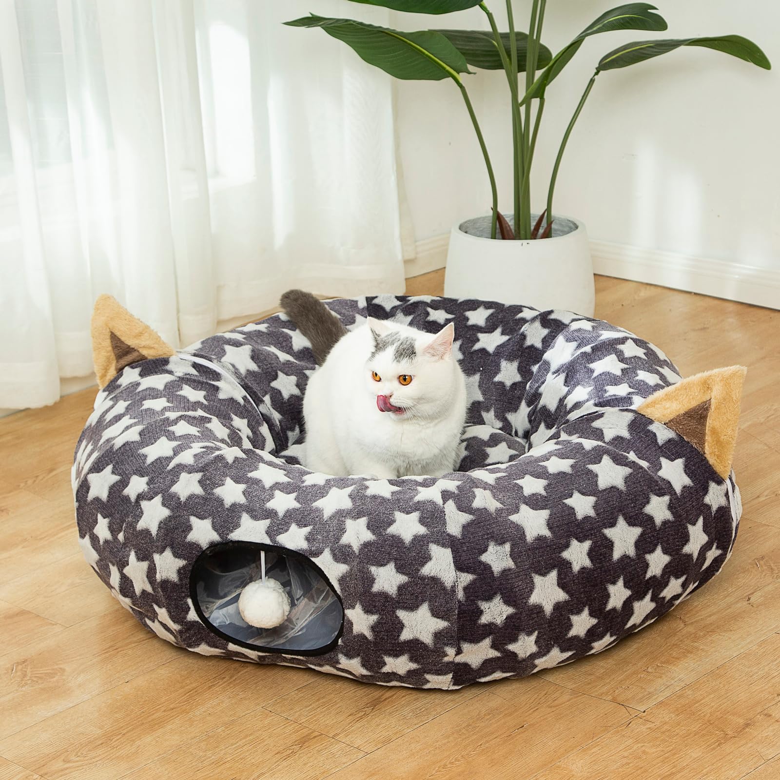 LUCKITTY diseño gris con estrellas, estilo elegante para rincones