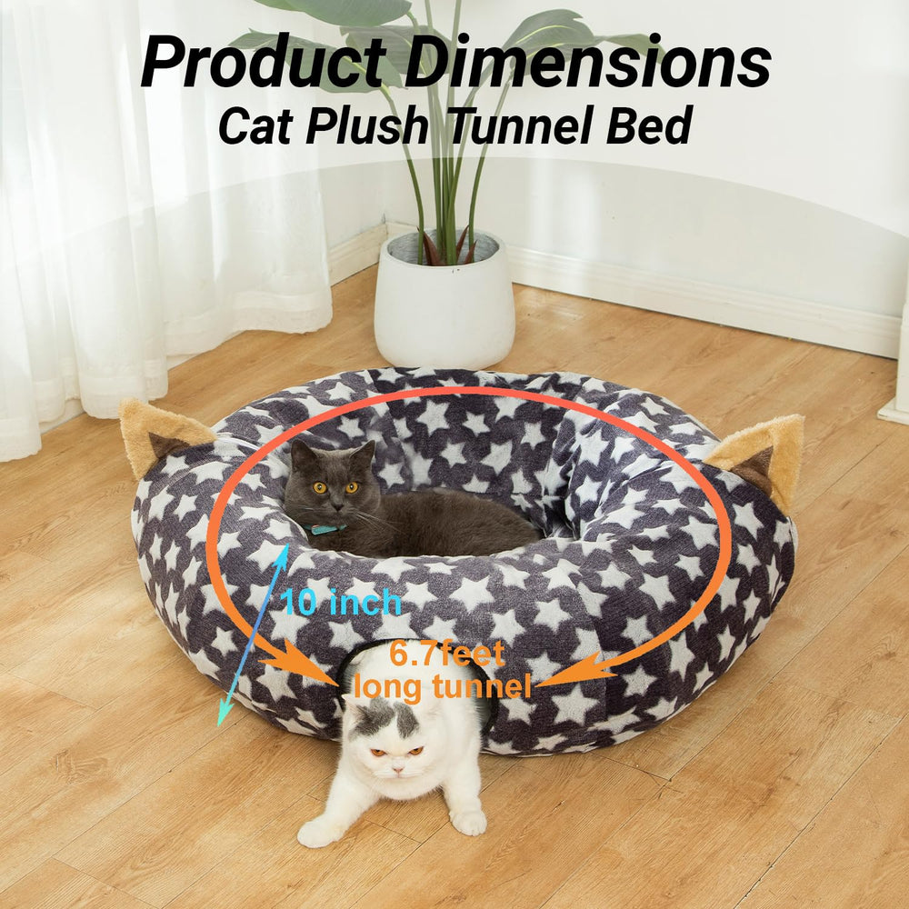 LUCKITTY tunel-gato-3-pies-largo, perfecto para juegos y descanso