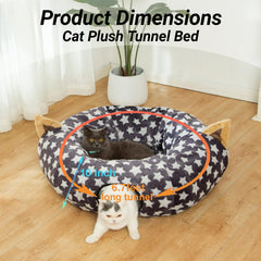 LUCKITTY tunel-gato-3-pies-largo, perfecto para juegos y descanso