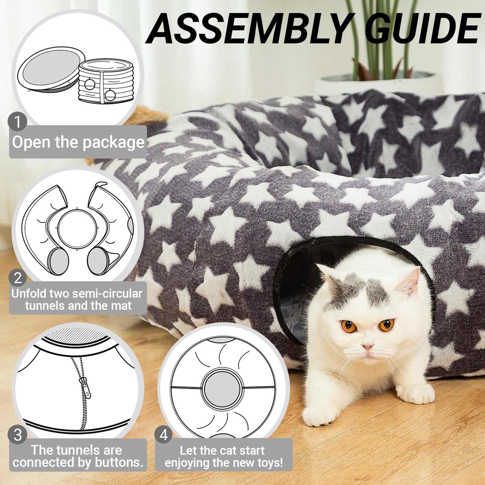 LUCKITTY almohada pequeña, apoyo suave dentro del tunel para mascotas