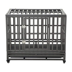 LUCKUP jaula de perro de metal 38 pulgadas con cierre doble para mayor seguridad.