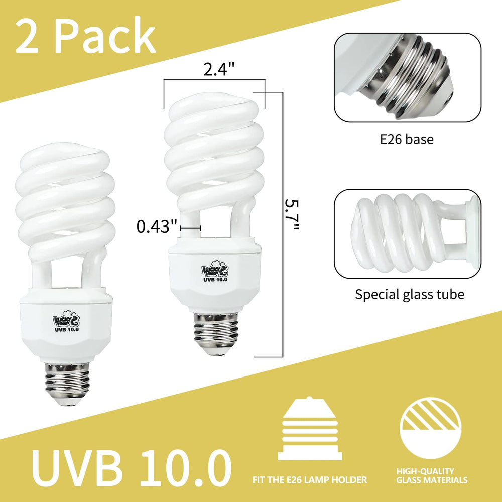 LUCKY HERP bombilla UVB 23W dragon barbudo, favorece la salud ósea de reptiles.
