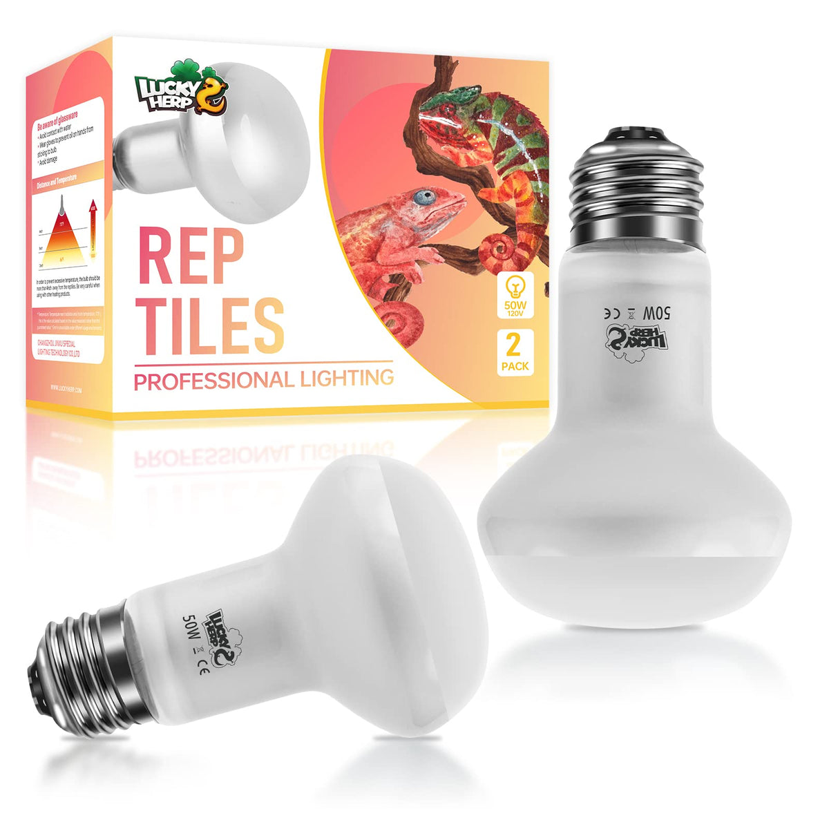 LUCKY HERP bulbo calor 30 grados crea área de solarium para reptiles.