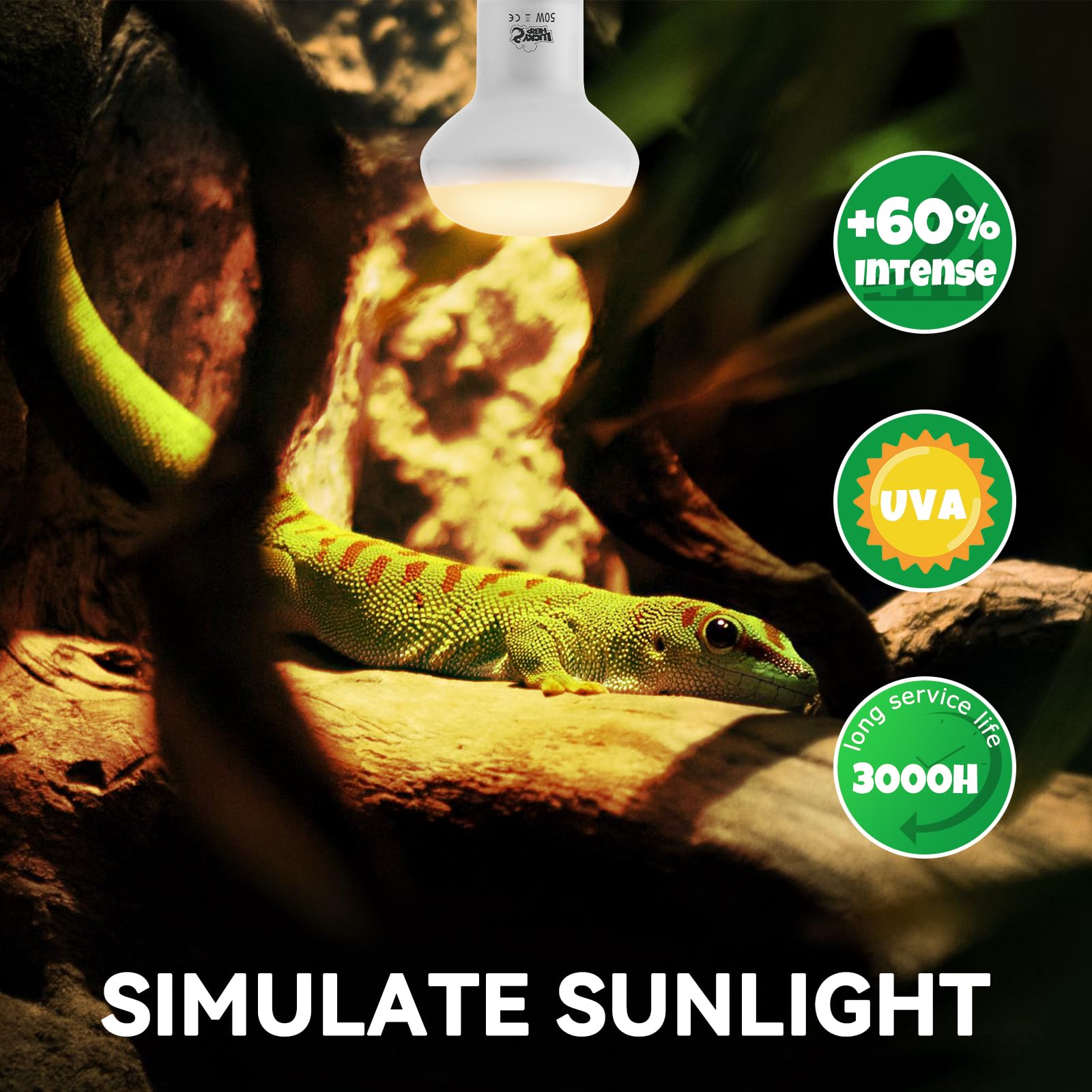 LUCKY HERP simula luz natural para terrario y bienestar de tus reptiles.