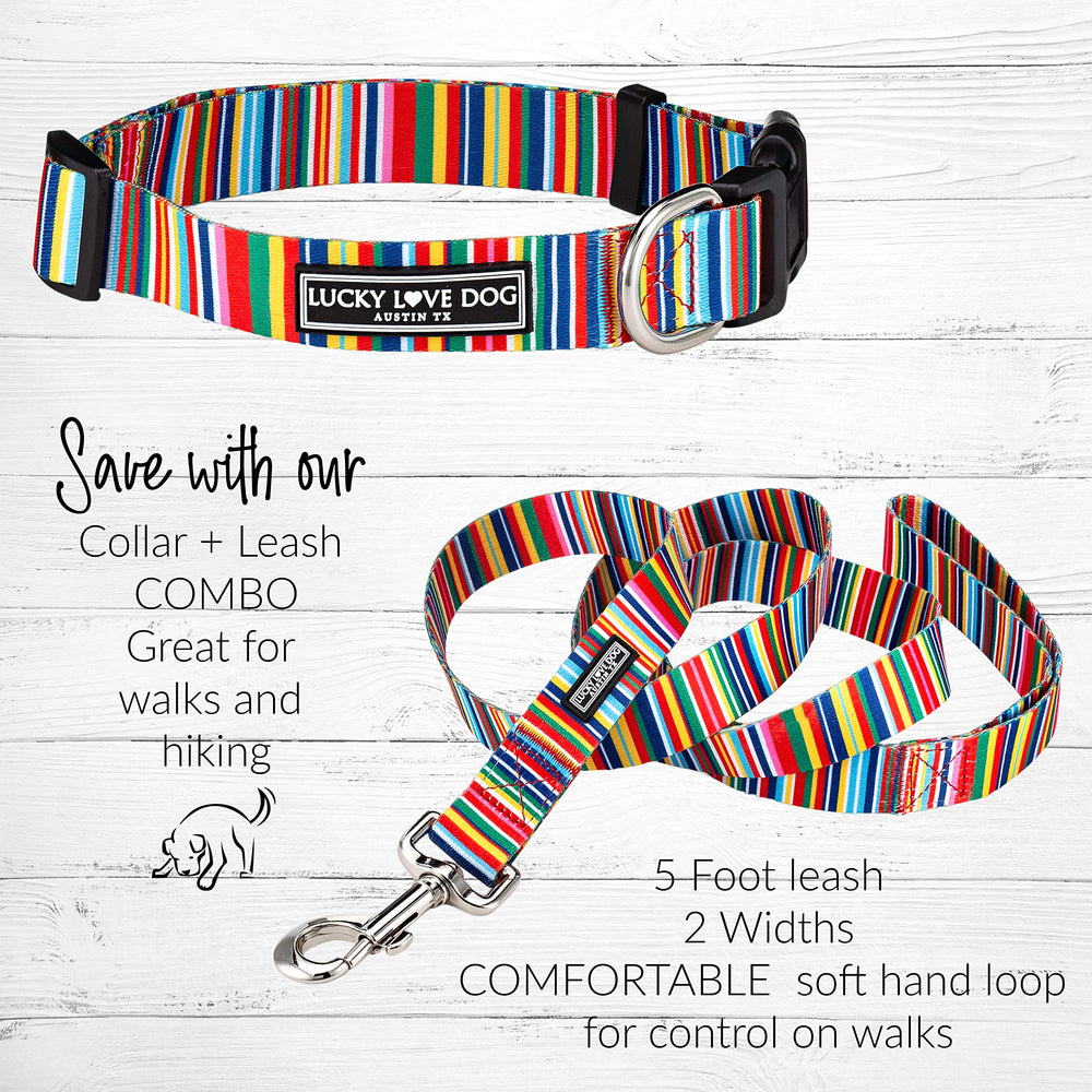 Diseño coordinado Lucky Love Dog correa mediano para look completo