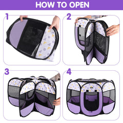 Lucky Monet Playpen de 8 paneles para interior espacioso