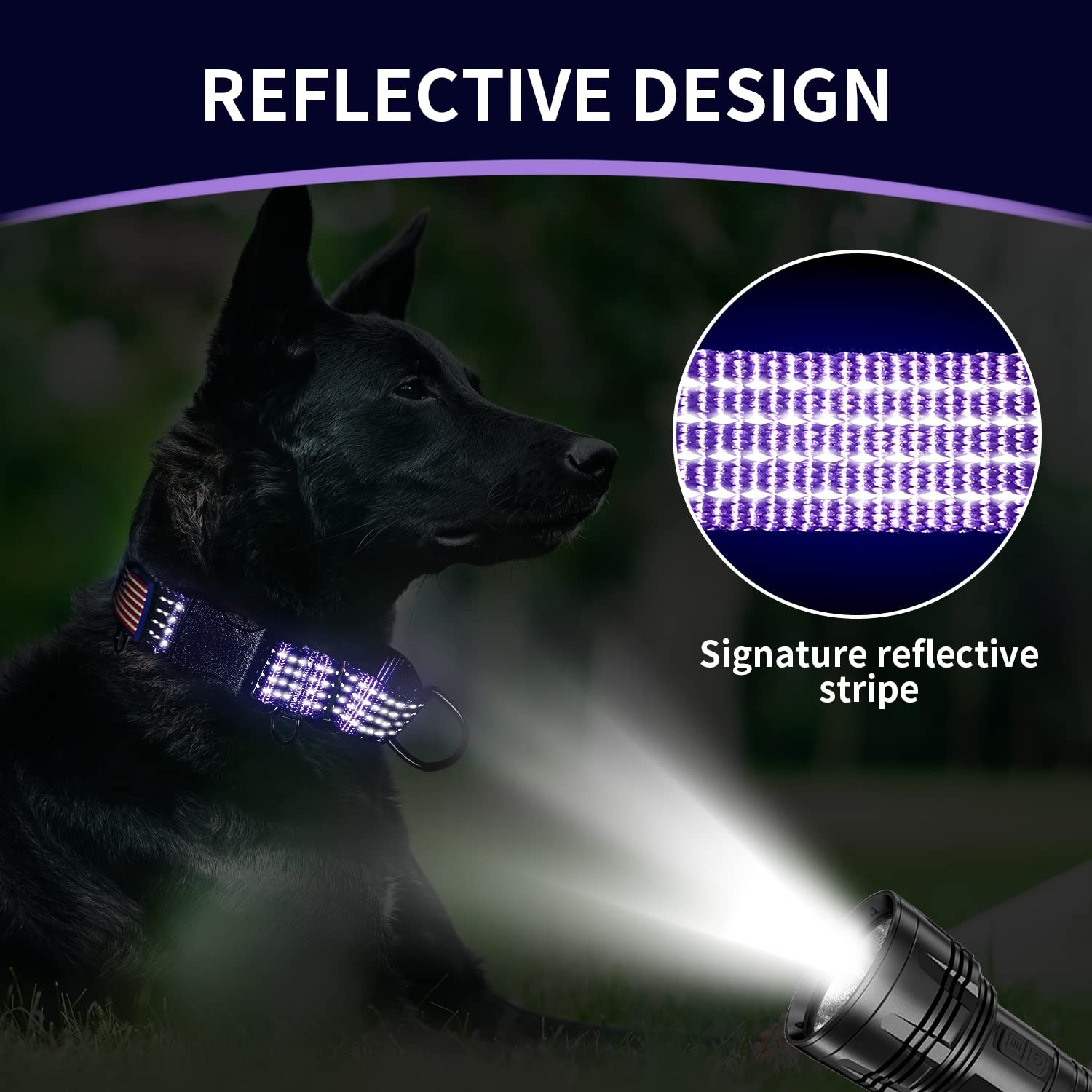 LUCKYDC Collar reflectivo para uso nocturno, mayor visibilidad y seguridad.