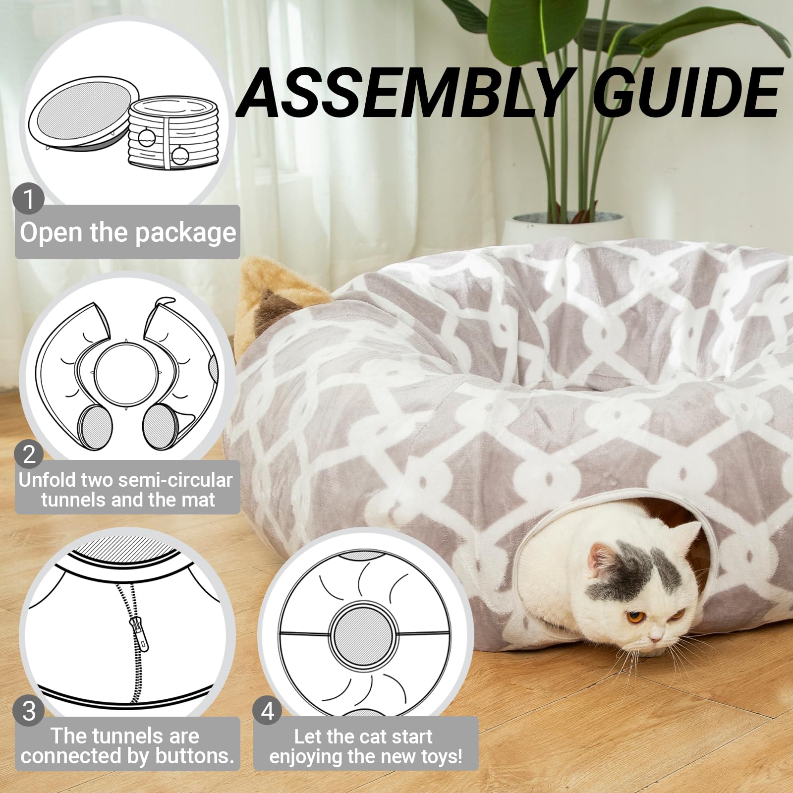LUCKITTY tunel de 10 pulgadas de diámetro, perfecto para gatos y mascotas pequeñas