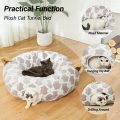 LUCKITTY tunel gato con juguete peludo, fomenta juego y rascado suave