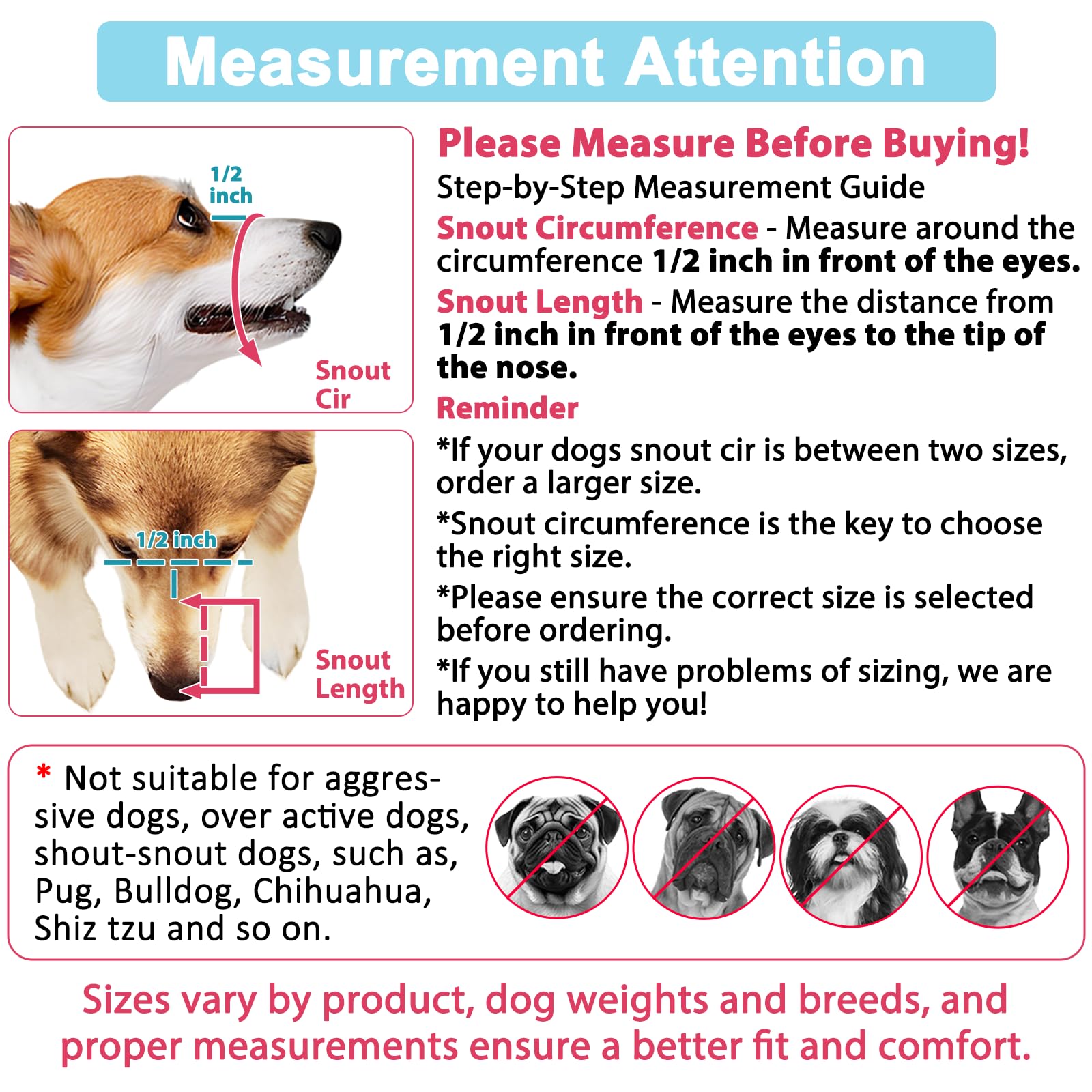 LUCKYPAW bozal para entrenamiento y control de mordidas con ajuste