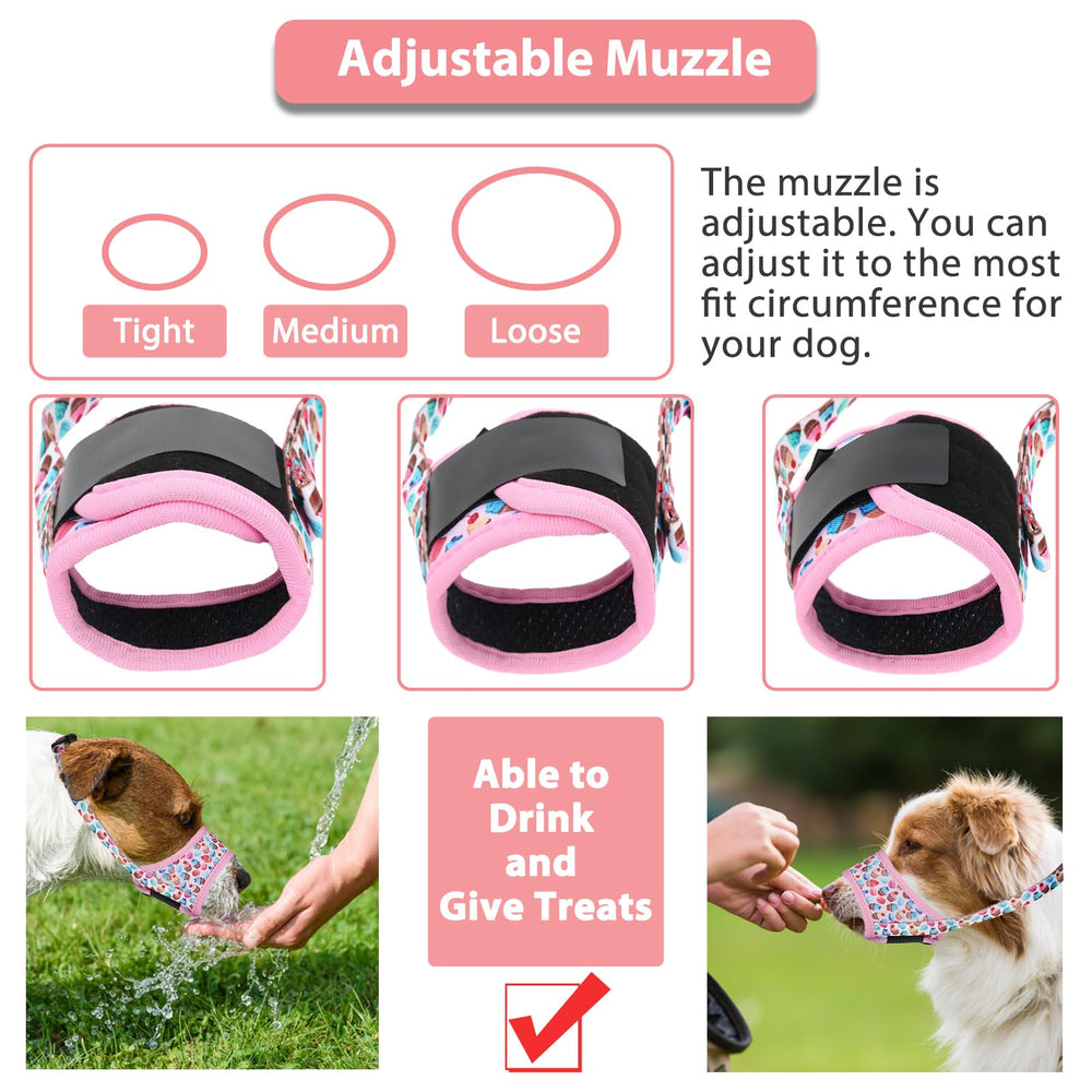 LUCKYPAW bozal ligero para paseos y cuidado del pelaje, rosa