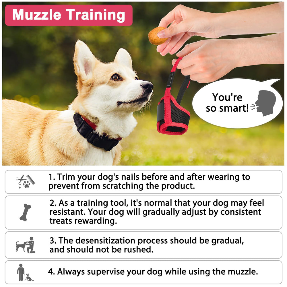 LUCKYPAW bozal para perros, malla transpirable rosa XL para uso diario.