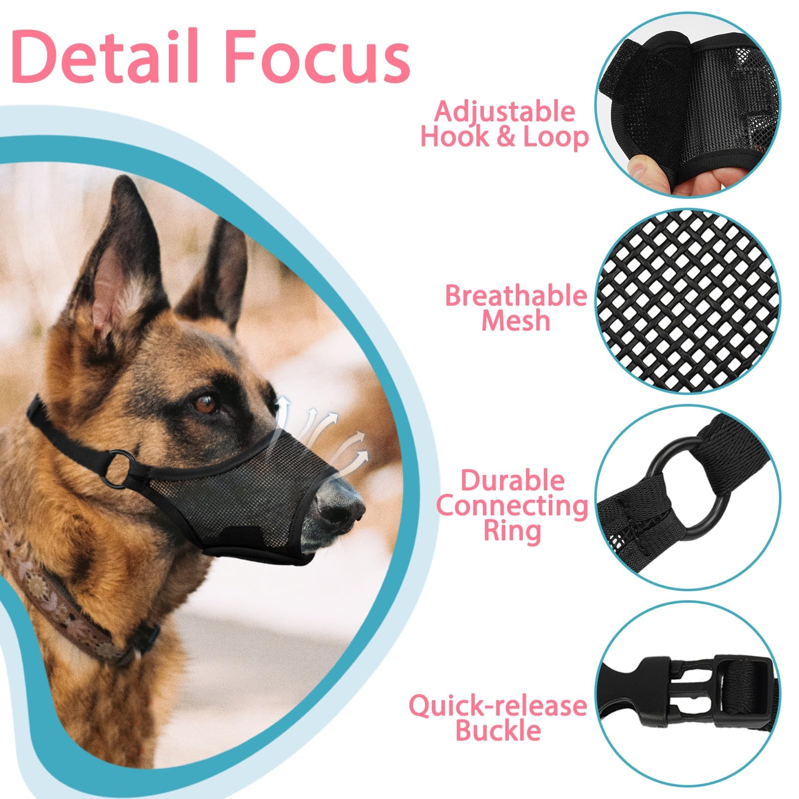 LUCKYPAW bozal, seguridad para evitar mordidas durante visitas al veterinario o al aseo.