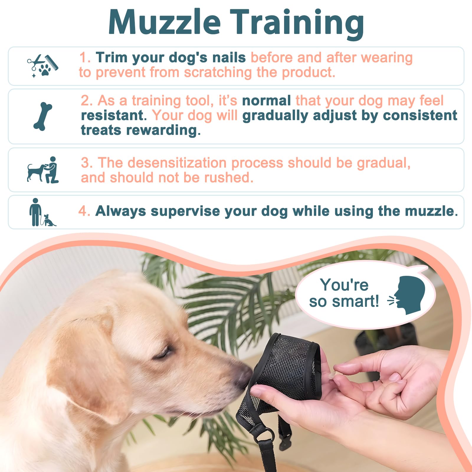 LUCKYPAW bozal seguridad para perros evita mordidas durante visitas