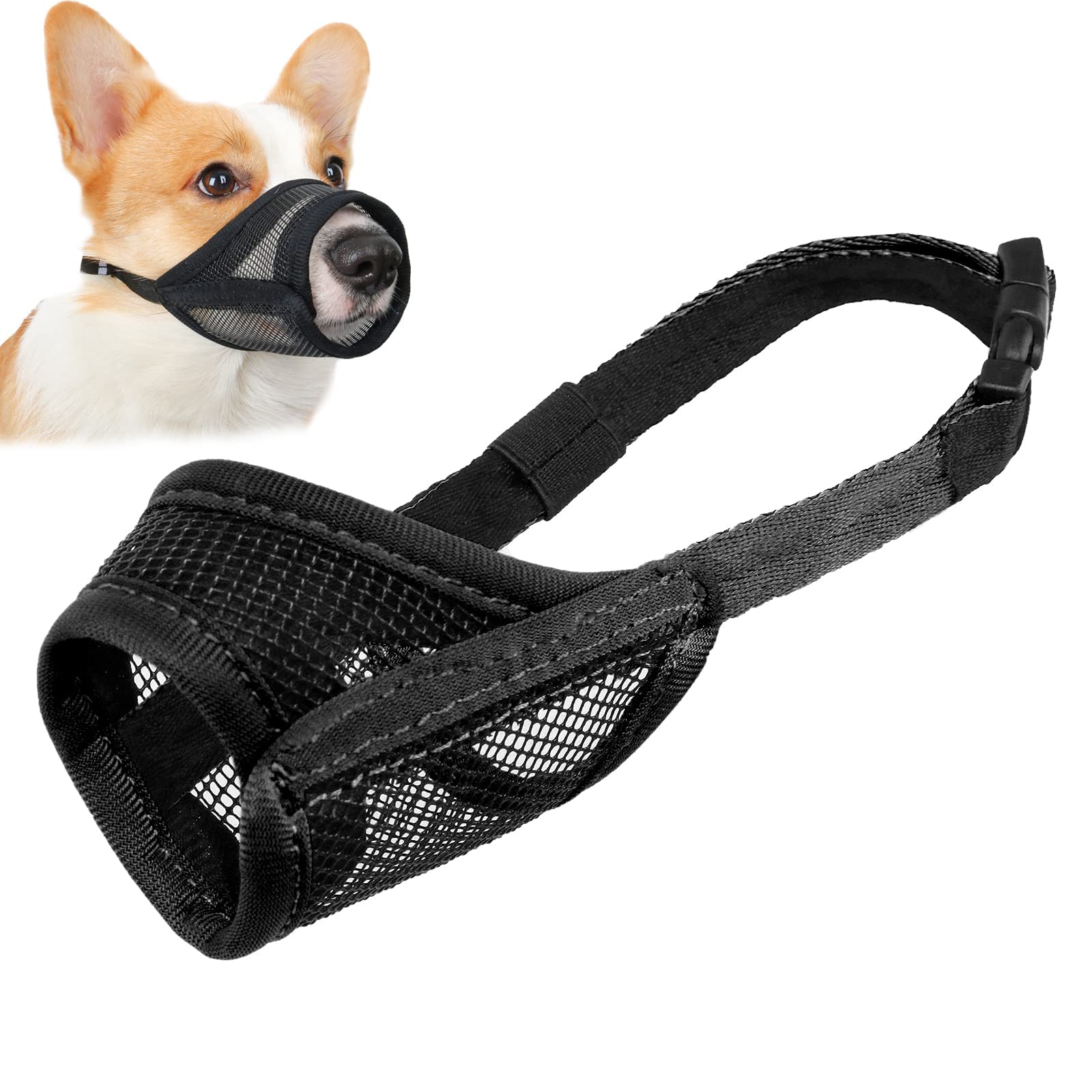 Mordaza de malla LUCKYPAW para perro, tamaño S, permite respiración cómoda durante paseos