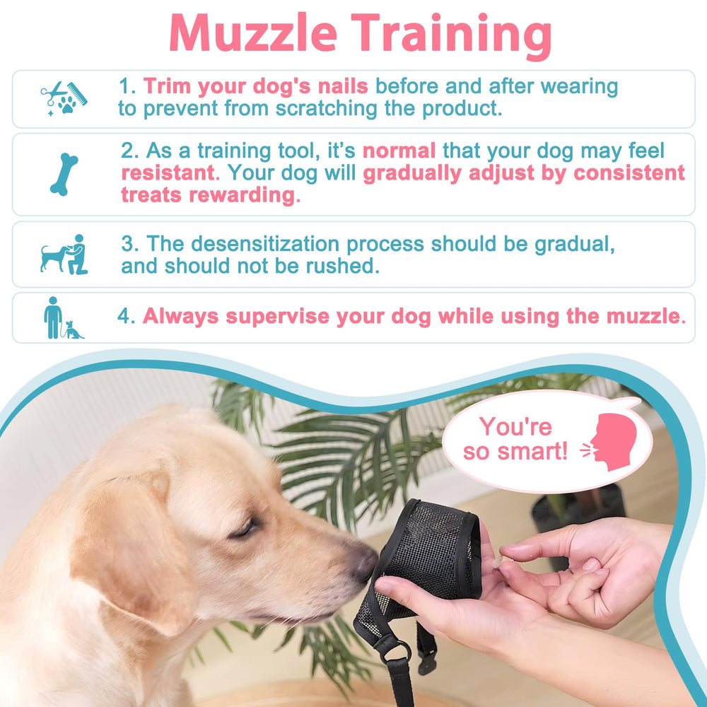 LUCKYPAW Muzzle previene mordidas manteniendo seguro a tu perro y a otros.