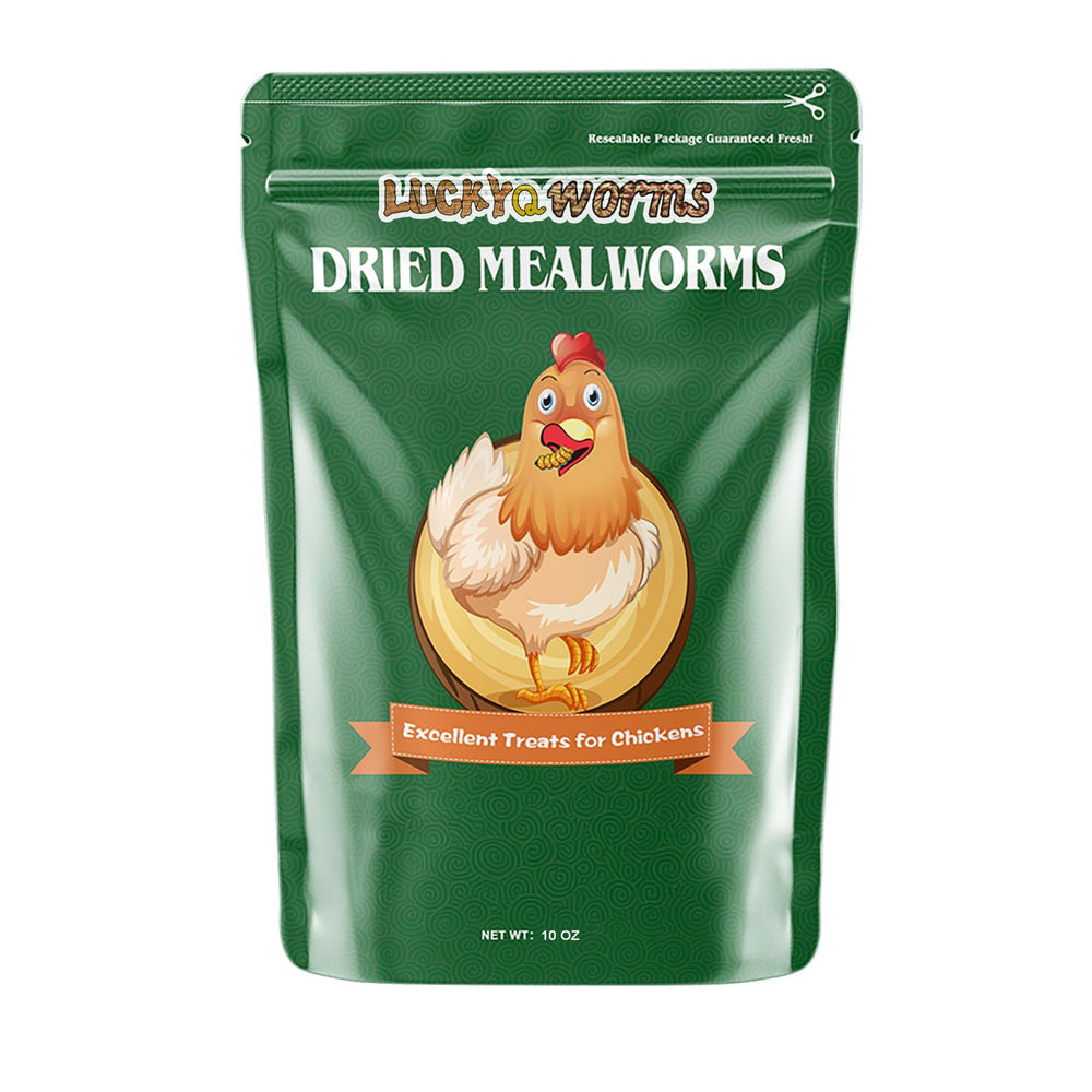 LuckyQworms gusanos de harina secos para aves, nutrición proteica para plumas saludables.