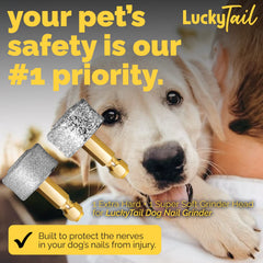 LUCKY TAIL cabeza suave para eliminar aristas y alisar uñas de perro