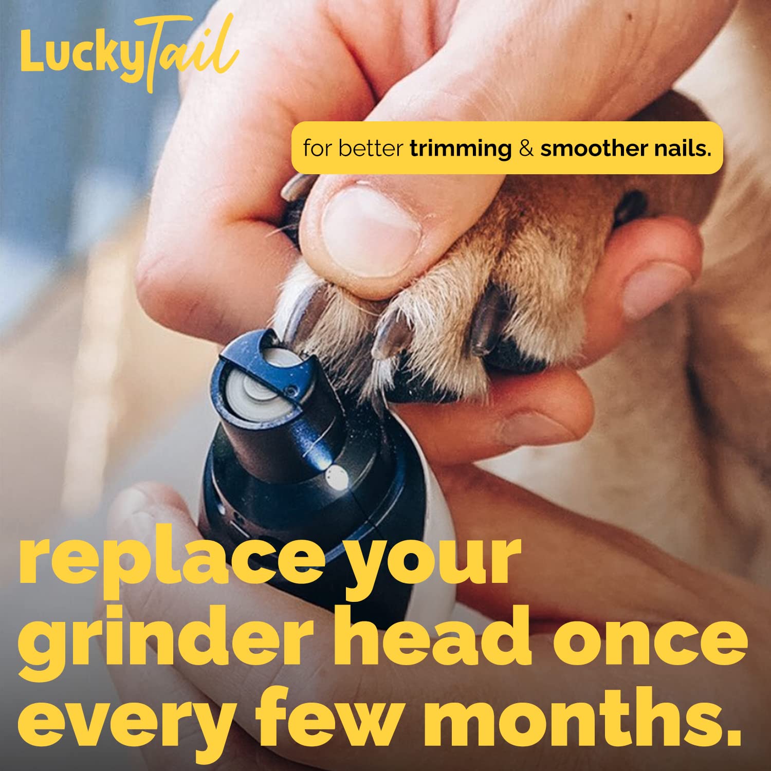 LUCKY TAIL cambio de cabeza fácil para lima de uñas de perro