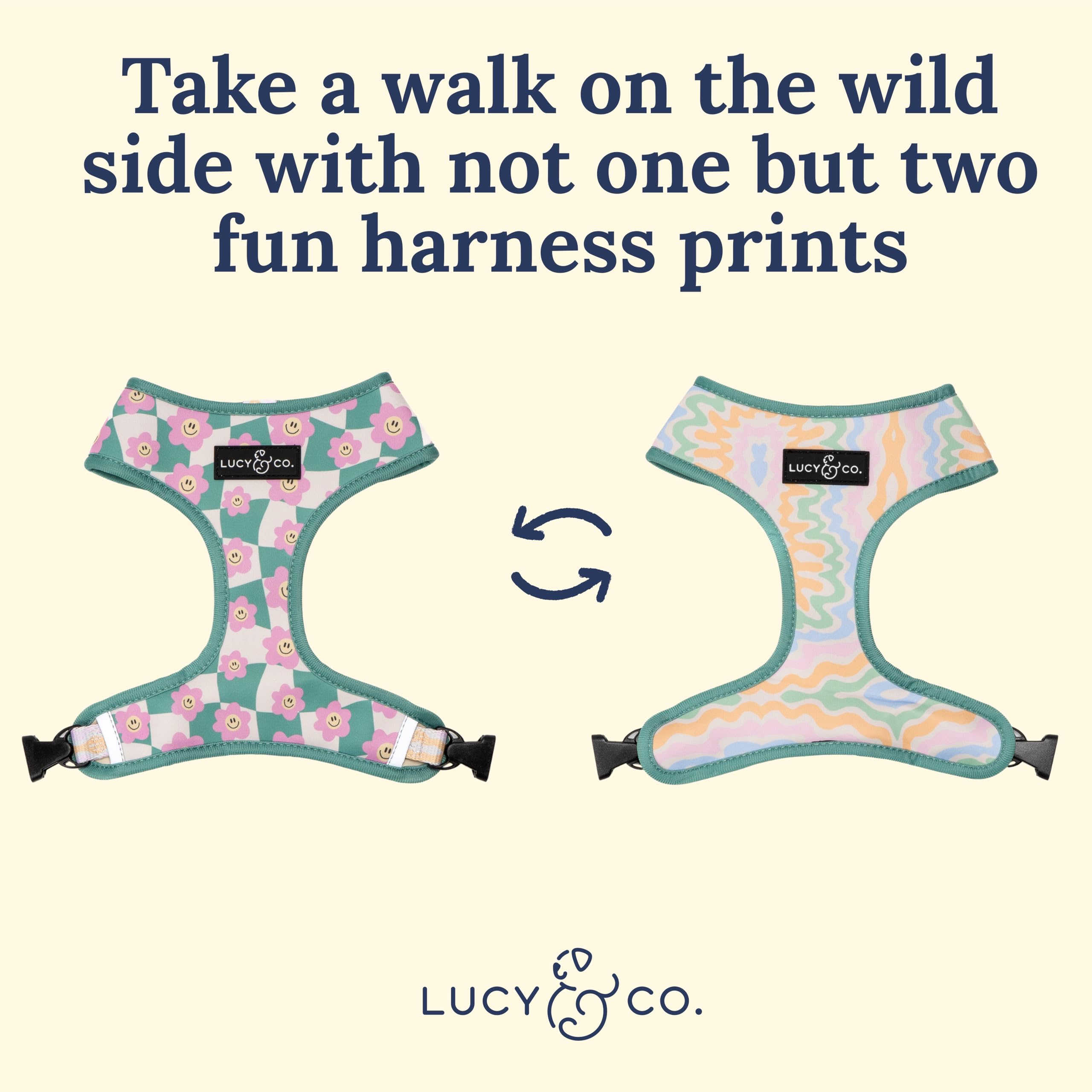 Ajuste cómodo para talla grande, Lucy & Co. arnés reversible Just Chill