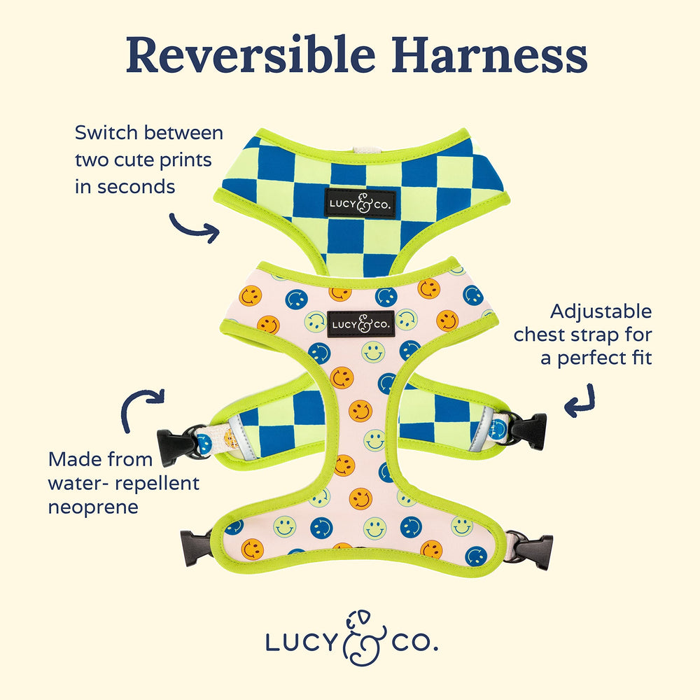 Lucy & Co. arnés reversible para perro, dos caras visibles, estilo versátil para paseos
