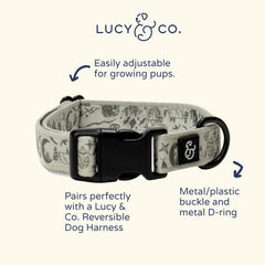 Lucy & Co. collar con ajuste cómodo, compatible con perros de diferentes tallas.
