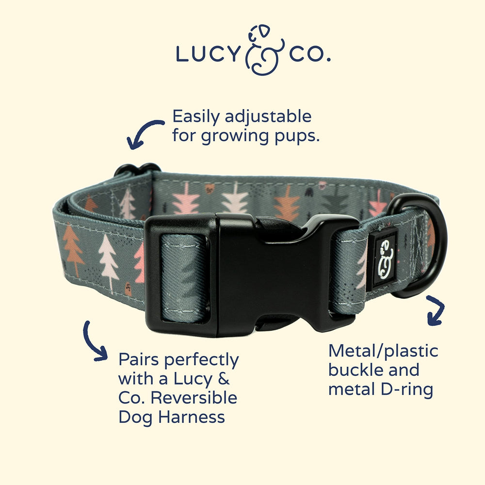 Lucy & Co detalle de diseño con estampado de árboles, estilo único