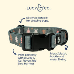 Lucy & Co detalle de diseño con estampado de árboles, estilo único