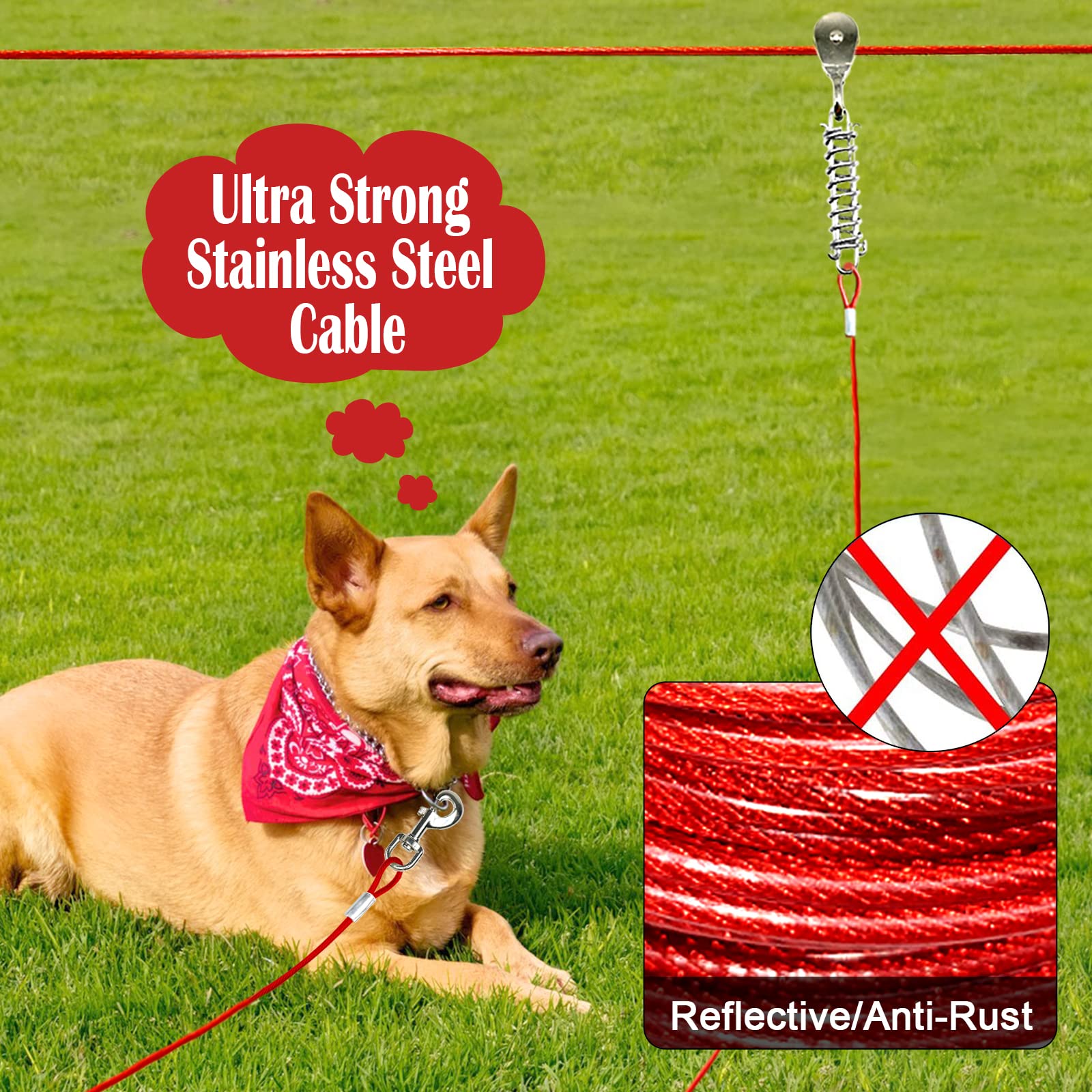 LUFFWELL cable de amarre de 15ft para paseos sin enredos