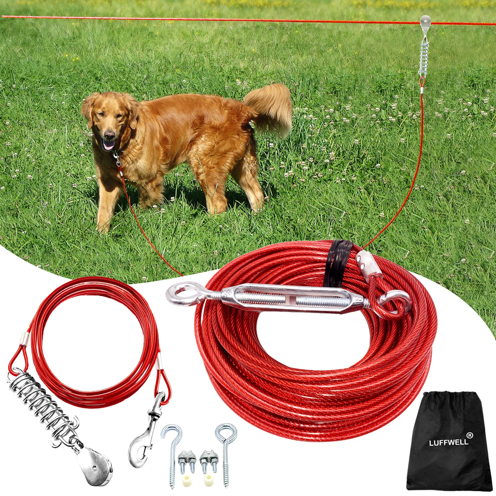 LUFFWELL cable principal de 100ft para libertad segura al aire libre