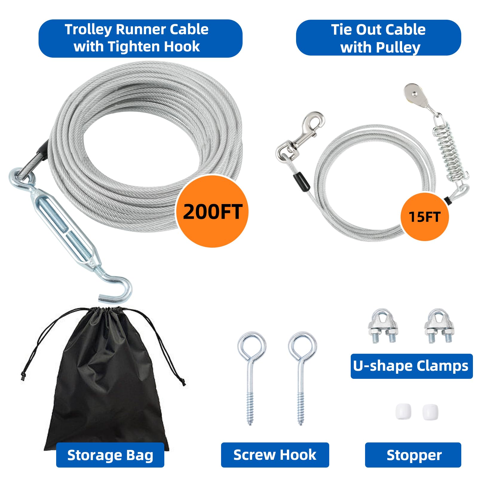 LUFFWELL cable secundario de 15 ft, alcance cómodo para juego controlado