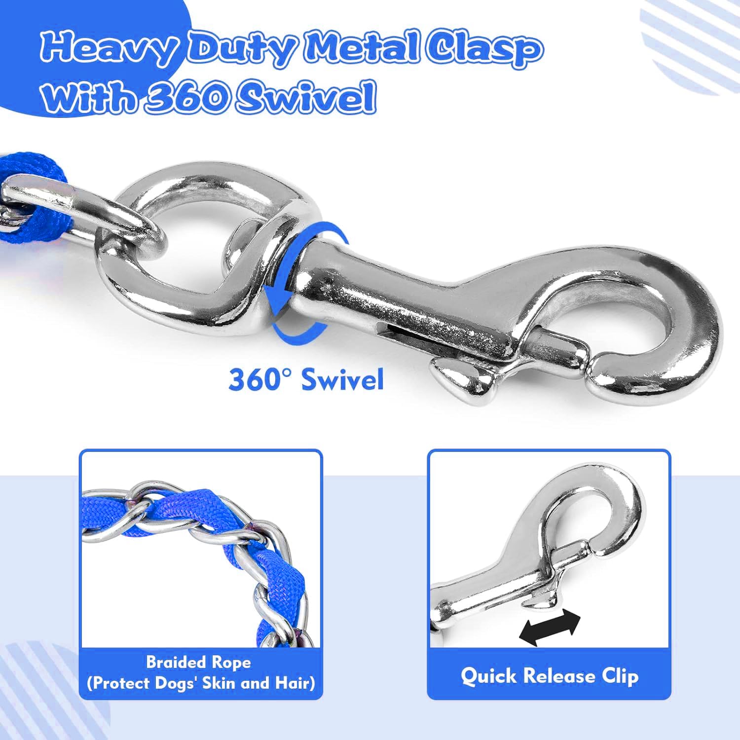 LUFFWELL cadena de 3 mm, resistente para perros de mordida fuerte.
