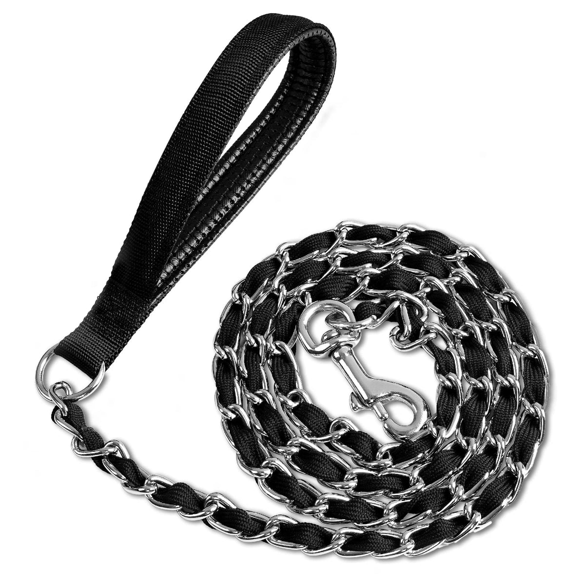 Luffwell, correa de cadena de metal de 6 pies para perros grandes, control estable.