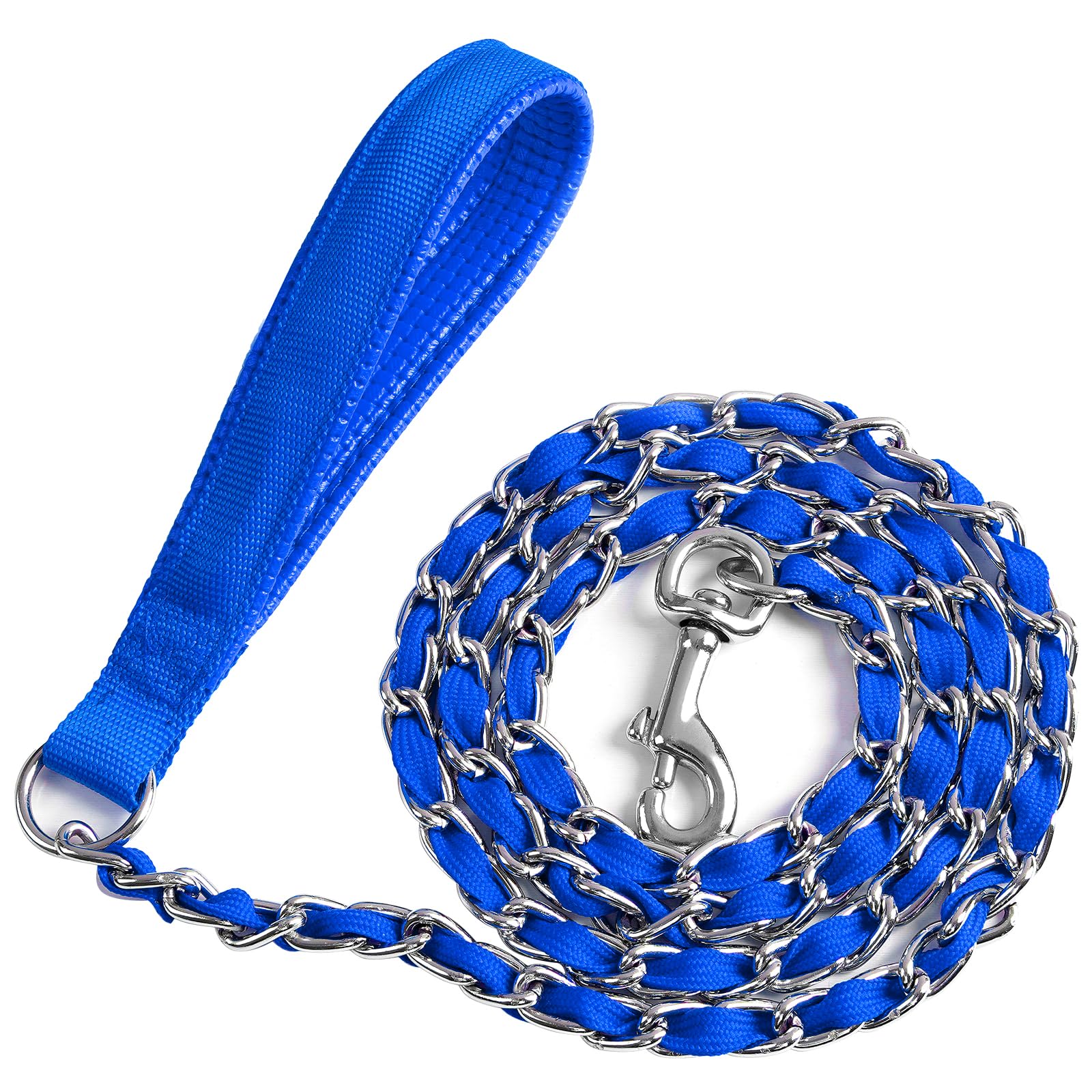 LUFFWELL correa de cadena de 4 ft en azul para paseos controlados.