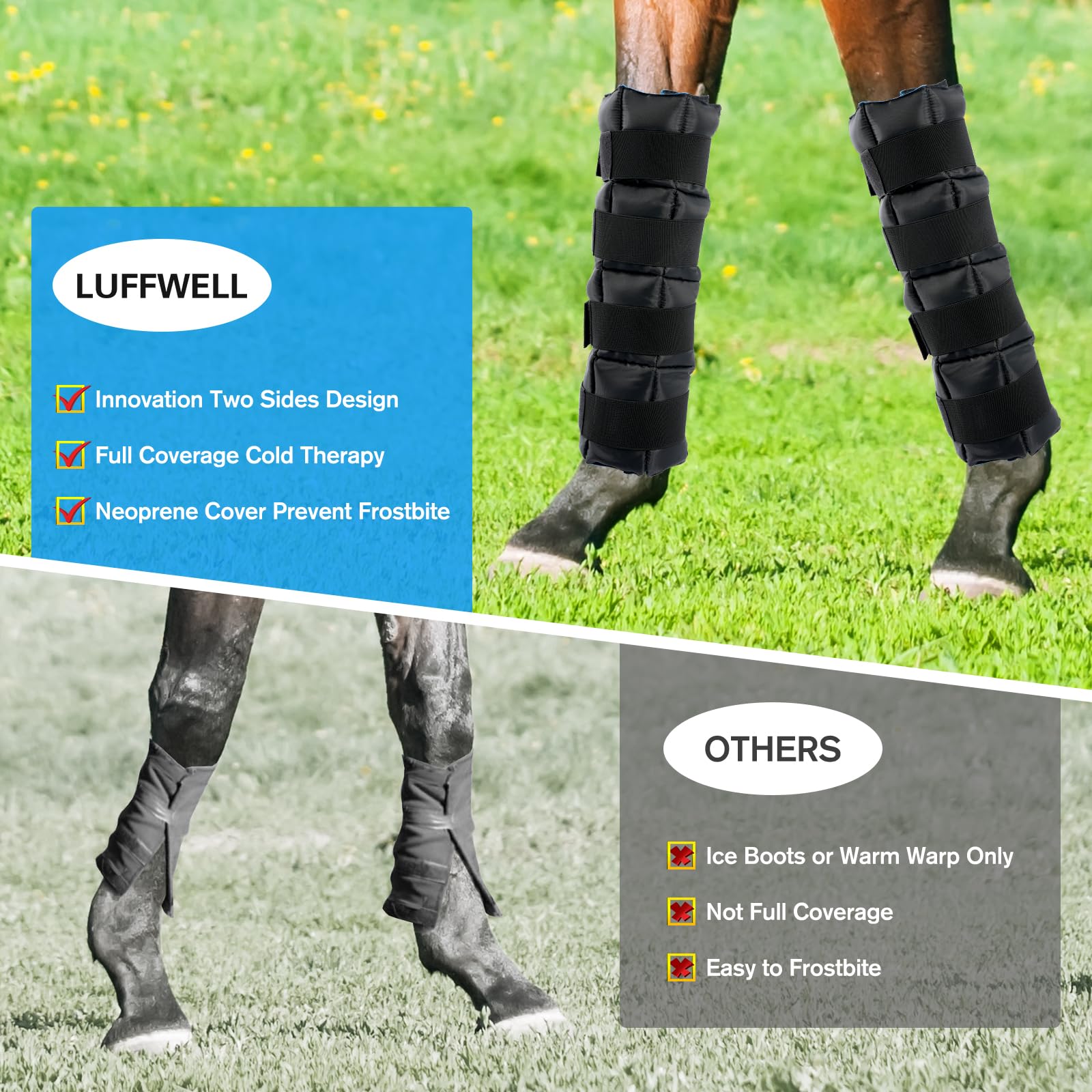 LUFFWELL detalle acolchado interior para caballos, protección suave de la pierna