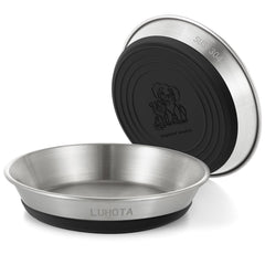 LUHOTA tazones de acero 304 para gatos, dos piezas, alta durabilidad y seguridad.
