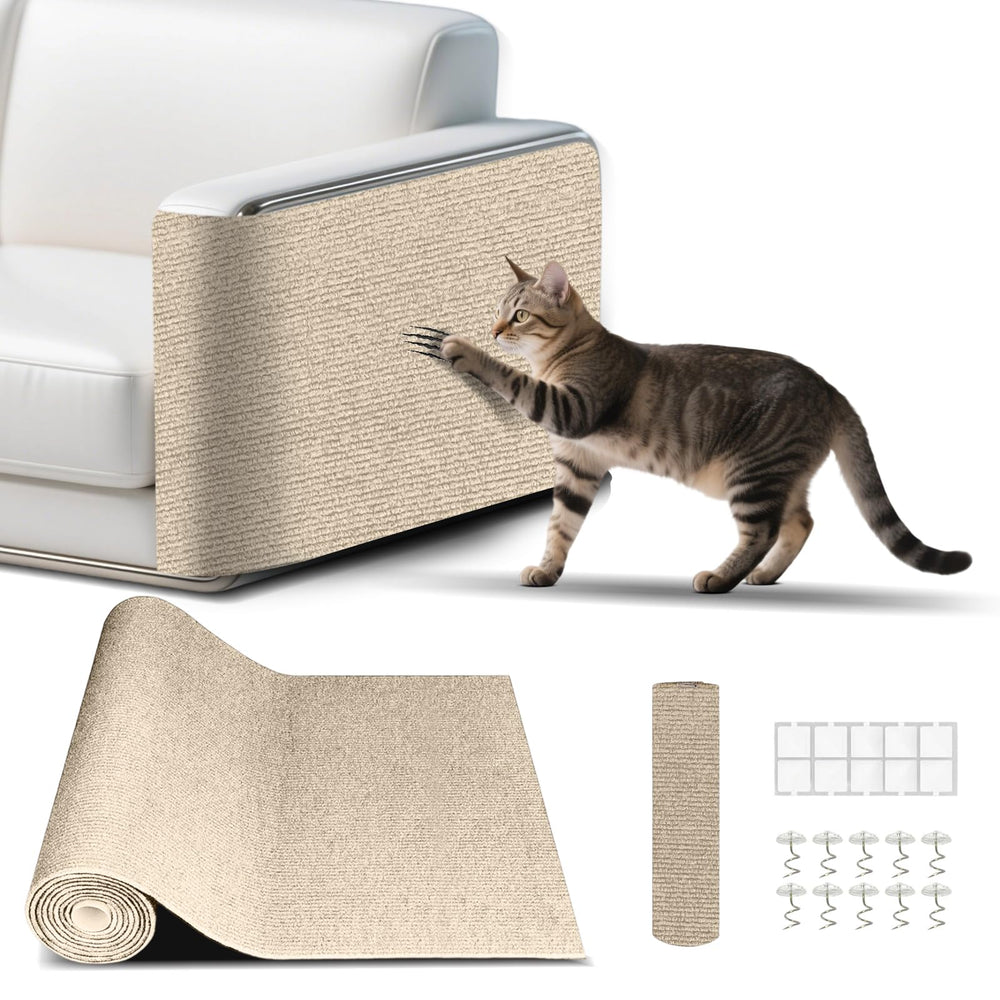 LukerPaws alfombra arañadora para gatos en Khaki protege sofás.