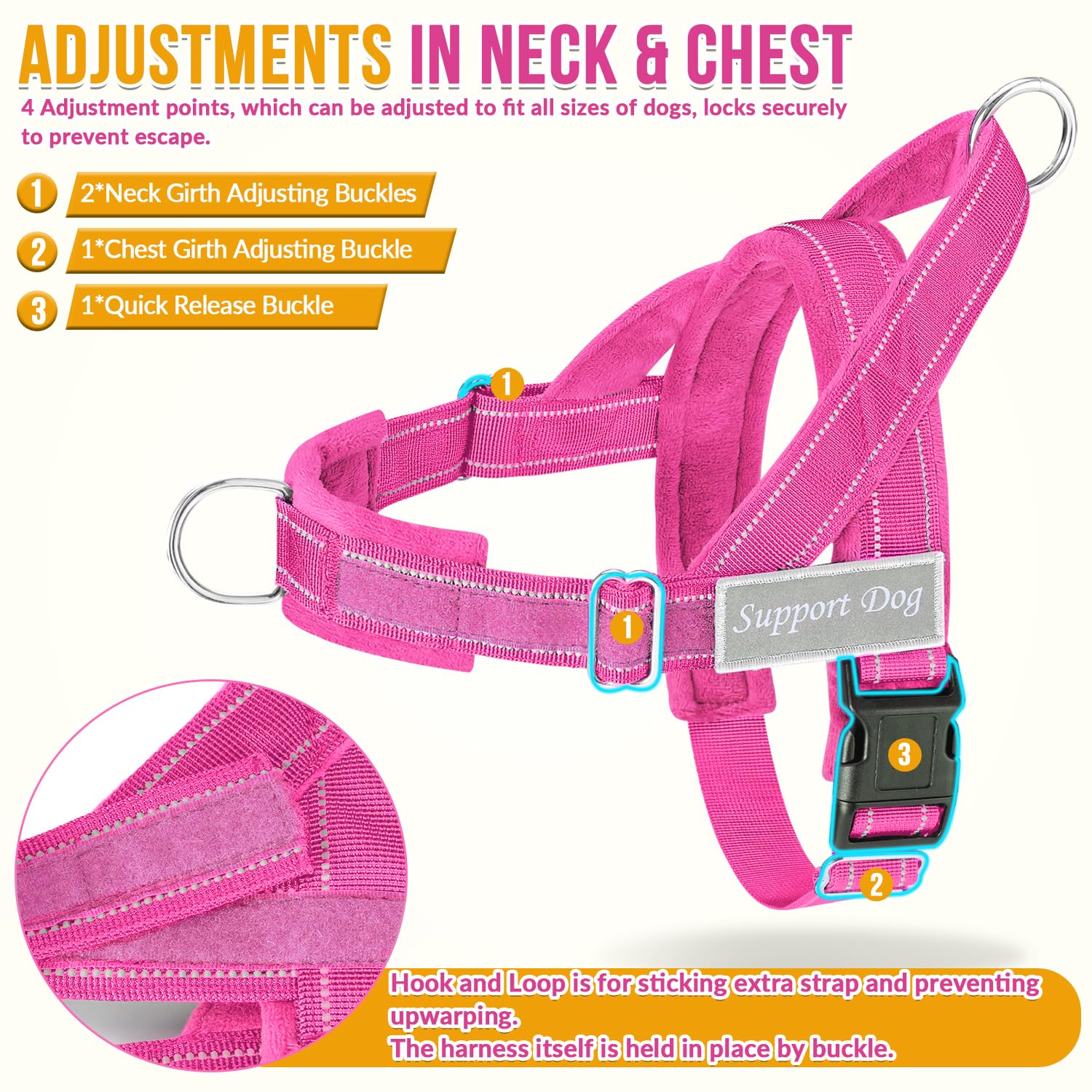 Lukovee arnés ajustable en cuello y pecho para un ajuste cómodo