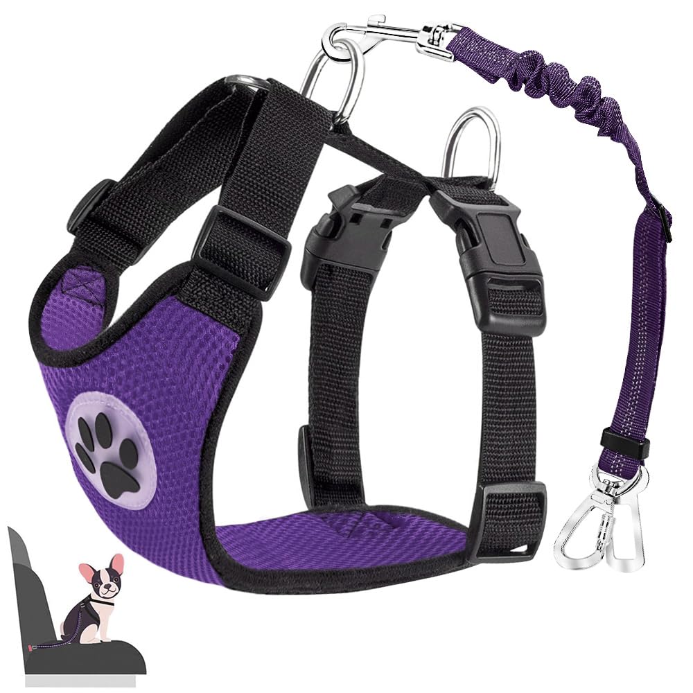 Lukovee cinturon-perro asiento coche doble clip, seguridad estable para el viaje