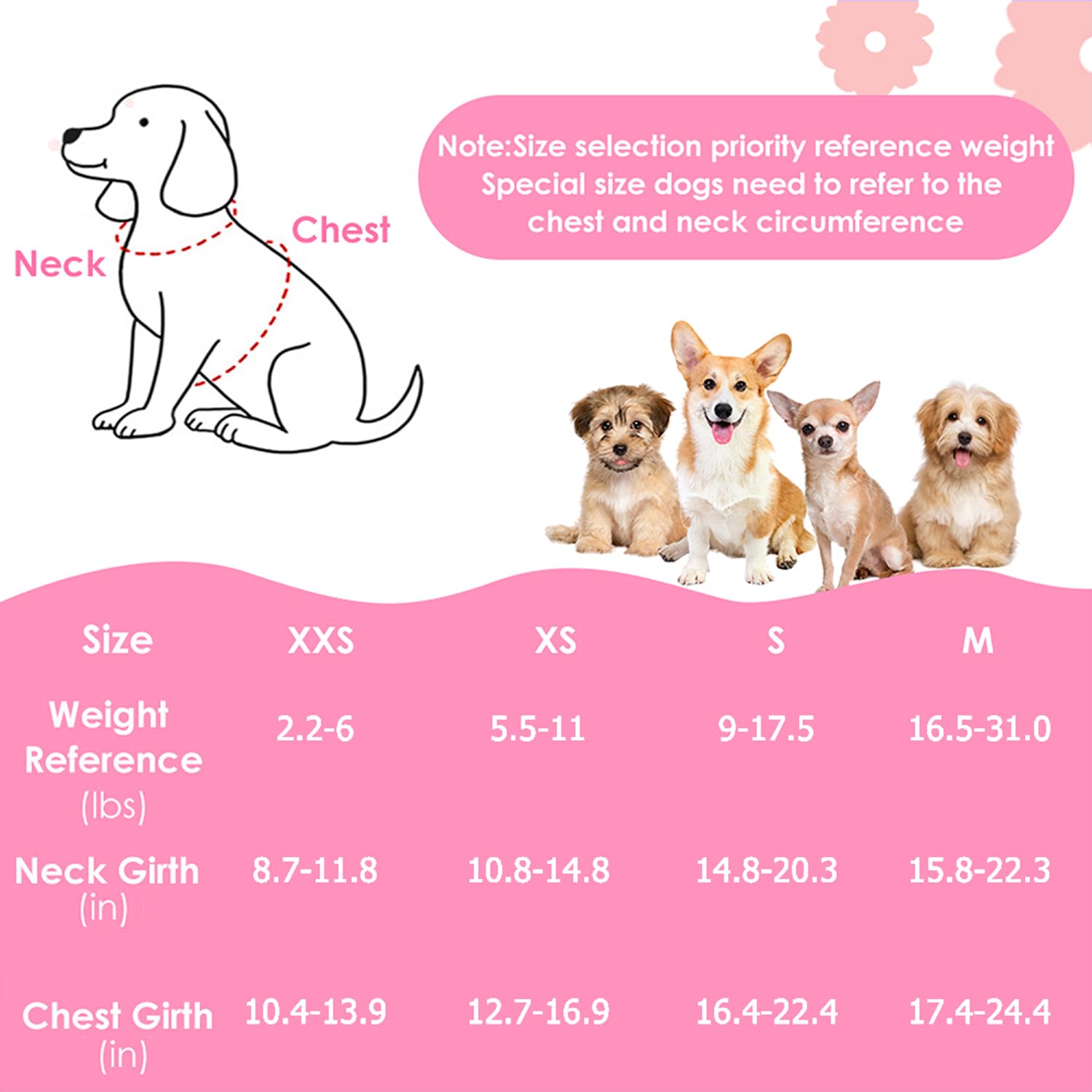 Lukovee correa para cachorro rosa pastel, clip giratorio 360° para evitar enredos
