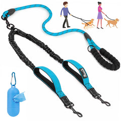 Lukovee correa doble para perros con giro 360° para evitar enredos.