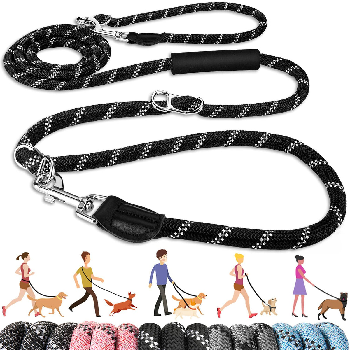 Correa Lukovee para perros manos libres, 10 ft, libertad durante paseos.