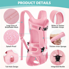Lukovee mochila frontal para perro, ajuste cómodo con correas ajustables.