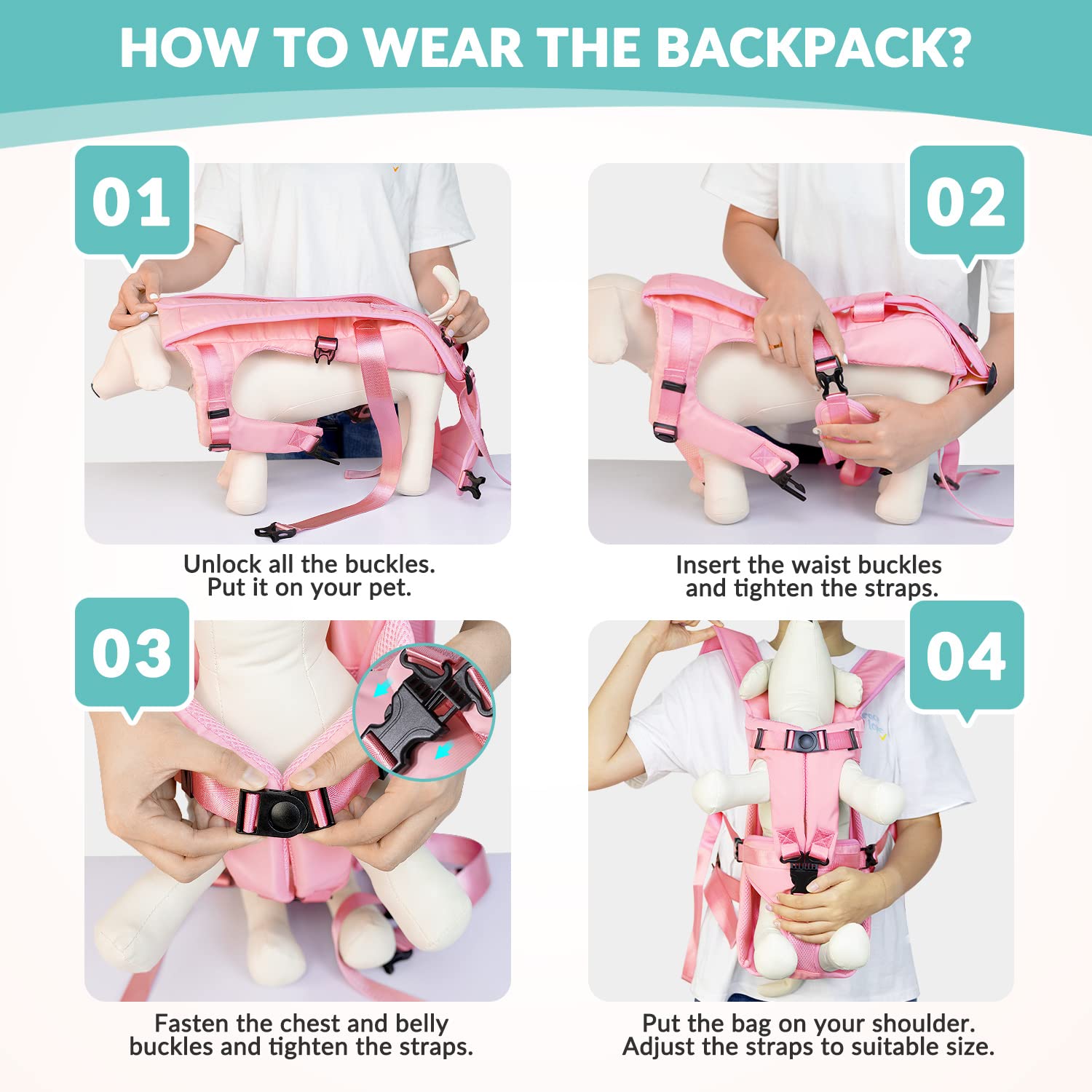 Lukovee mochila frontal para perro, diseño ligero para viajes y paseos.